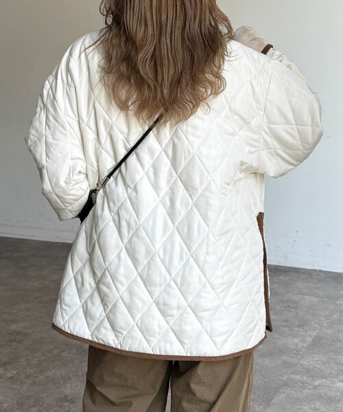 CPCM（シーピーシーエム）の「襟コーデュロイキルティングブルゾン（ブルゾン・レディース・アイボリー/ネイビー/ブラック・FREE/LARGE）」の6枚目の写真