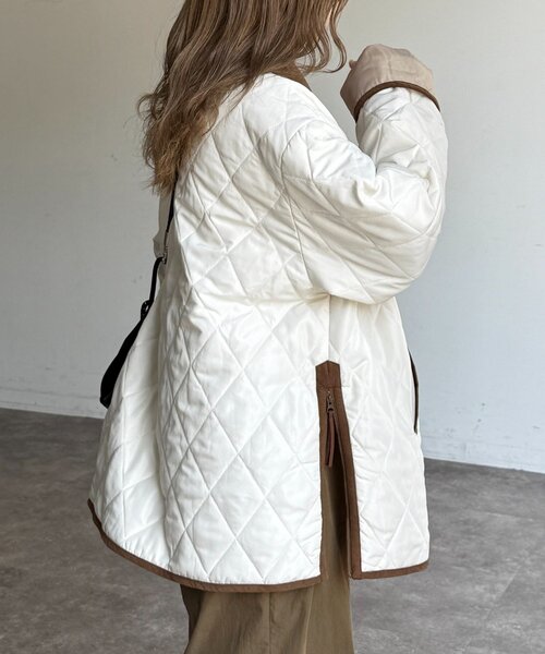 CPCM（シーピーシーエム）の「襟コーデュロイキルティングブルゾン（ブルゾン・レディース・アイボリー/ネイビー/ブラック・FREE/LARGE）」の7枚目の写真