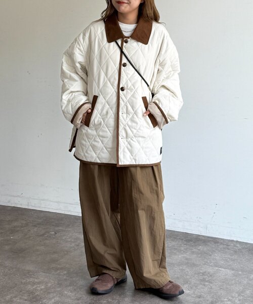 CPCM（シーピーシーエム）の「襟コーデュロイキルティングブルゾン（ブルゾン・レディース・アイボリー/ネイビー/ブラック・FREE/LARGE）」の8枚目の写真