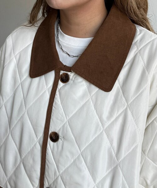 CPCM（シーピーシーエム）の「襟コーデュロイキルティングブルゾン（ブルゾン・レディース・アイボリー/ネイビー/ブラック・FREE/LARGE）」の9枚目の写真