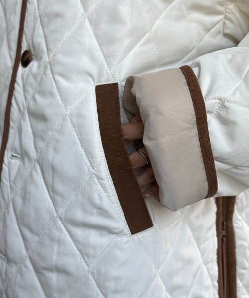 CPCM（シーピーシーエム）の「襟コーデュロイキルティングブルゾン（ブルゾン・レディース・アイボリー/ネイビー/ブラック・FREE/LARGE）」の10枚目の写真