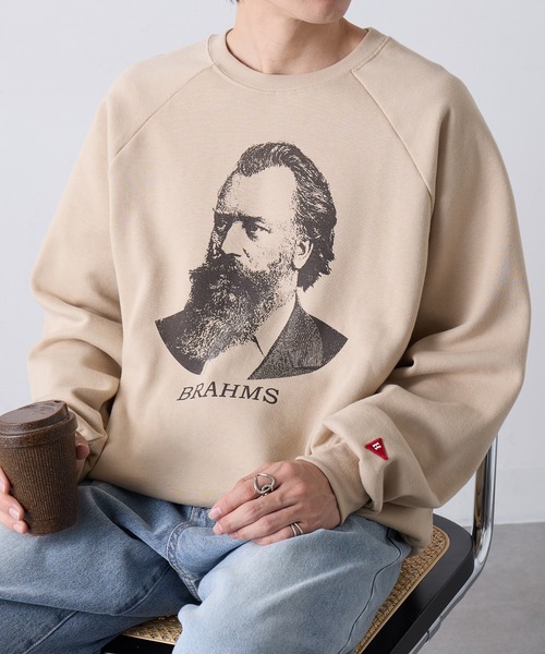Healthknit(ヘルスニット)の「【Healthknit】Classic Sweat Crew L/S(Brahms Print)(スウェット・メンズ・サンドベージュ/アッシュ/サックスブルー・XL/L/M)」の15枚目の写真