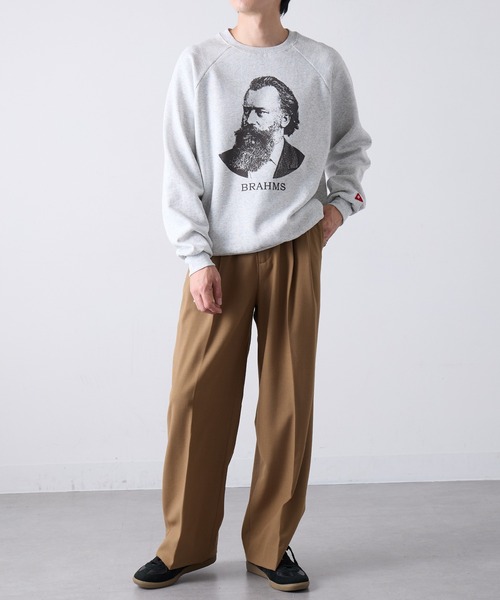 Healthknit(ヘルスニット)の「【Healthknit】Classic Sweat Crew L/S(Brahms Print)(スウェット・メンズ・サンドベージュ/アッシュ/サックスブルー・XL/L/M)」の12枚目の写真