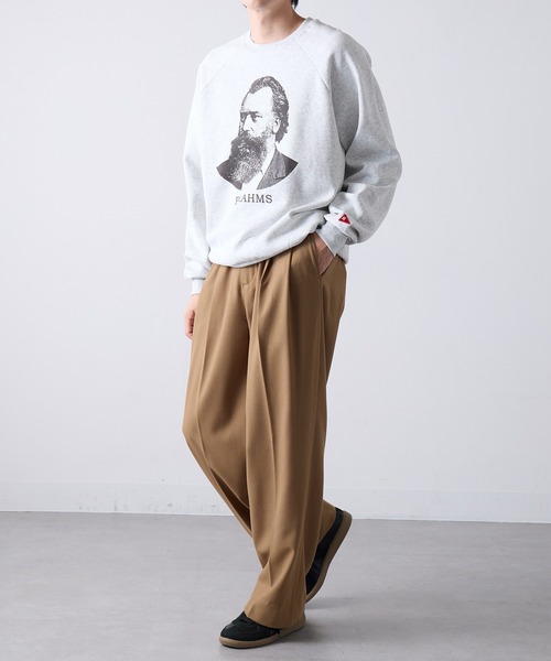 Healthknit(ヘルスニット)の「【Healthknit】Classic Sweat Crew L/S(Brahms Print)(スウェット・メンズ・サンドベージュ/アッシュ/サックスブルー・XL/L/M)」の13枚目の写真