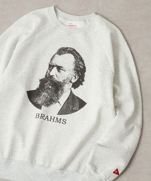 Healthknit(ヘルスニット)の「【Healthknit】Classic Sweat Crew L/S(Brahms Print)(スウェット・メンズ・サンドベージュ/アッシュ/サックスブルー・XL/L/M)」の9枚目の写真