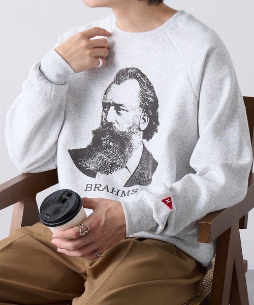 Healthknit(ヘルスニット)の「【Healthknit】Classic Sweat Crew L/S(Brahms Print)(スウェット・メンズ・サンドベージュ/アッシュ/サックスブルー・XL/L/M)」の18枚目の写真