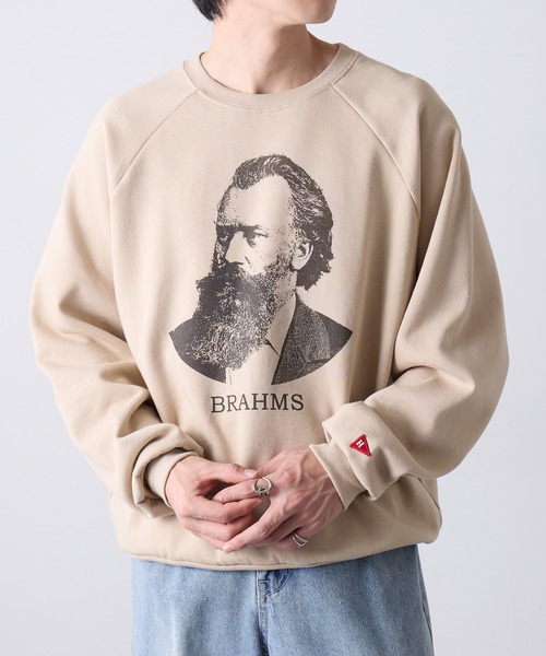 Healthknit(ヘルスニット)の「【Healthknit】Classic Sweat Crew L/S(Brahms Print)(スウェット・メンズ・サンドベージュ/アッシュ/サックスブルー・XL/L/M)」の19枚目の写真