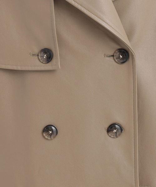 Andemiu（アンデミュウ）の「フェイクレザーショートジャケット573089（テーラードジャケット・レディース・モカ/ブラック・FREE）」の19枚目の写真