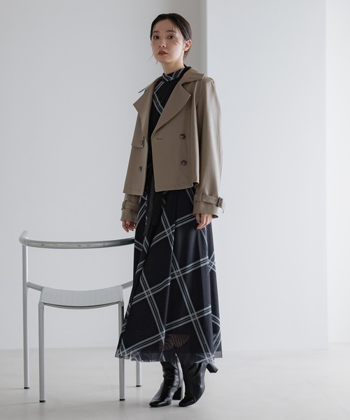 Andemiu（アンデミュウ）の「フェイクレザーショートジャケット573089（テーラードジャケット・レディース・モカ/ブラック・FREE）」の22枚目の写真