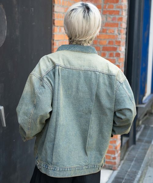 WEGO(ウィゴー)の「WEGO/ヴィンテージライクBIGデニムジャケット(デニムジャケット・メンズ・スカイブルー/ブラック系3・LARGE/MEDIUM)」の18枚目の写真