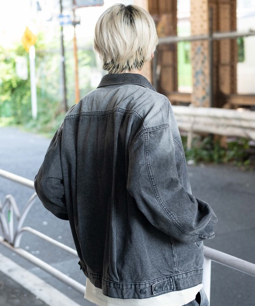 WEGO(ウィゴー)の「WEGO/ヴィンテージライクBIGデニムジャケット(デニムジャケット・メンズ・スカイブルー/ブラック系3・LARGE/MEDIUM)」の9枚目の写真