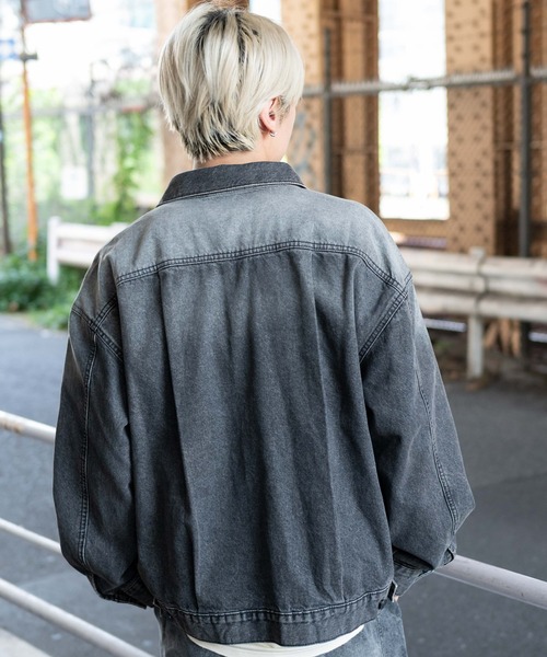 WEGO(ウィゴー)の「WEGO/ヴィンテージライクBIGデニムジャケット(デニムジャケット・メンズ・スカイブルー/ブラック系3・LARGE/MEDIUM)」の11枚目の写真