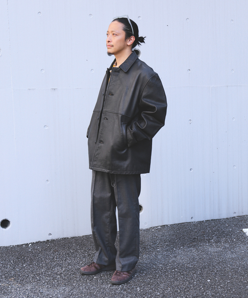 美品　ジャーナルスタンダード　ゴートレザーカーコート　黒 ゴートレザー ウォッシュド カーコート（ライダースジャケット