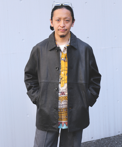 ゴートレザー ウォッシュド カーコート(ライダースジャケット ゴートレザー ウォッシュド カーコート(ライダースジャケット