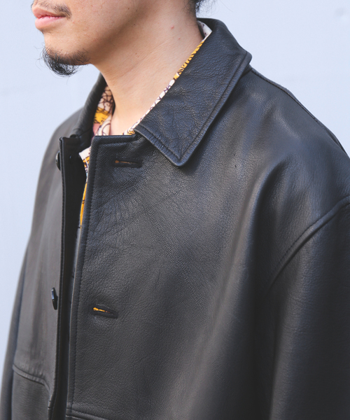 美品！ジャーナルスタンダード　ゴートスキン　カーコート　L ブラック JOURNAL STANDARD（ジャーナルスタンダード） 革ジャン ライダース