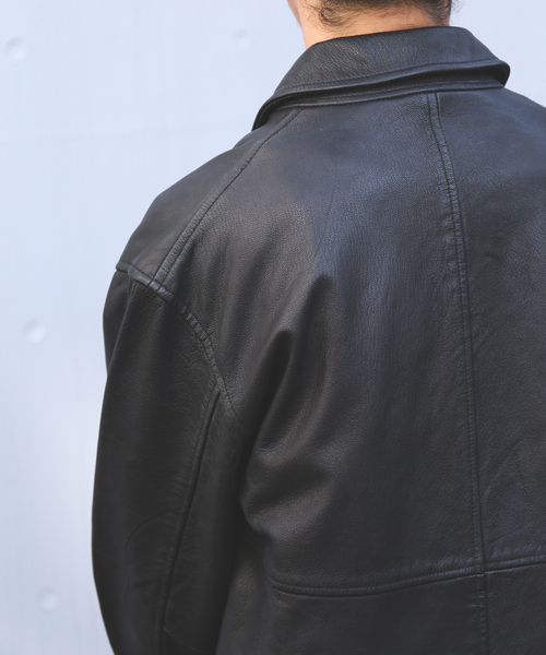 ゴートレザー ウォッシュド カーコート（ライダースジャケット