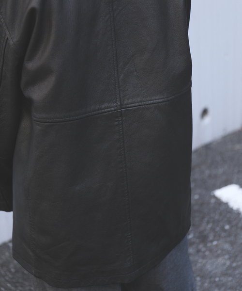 美品　ジャーナルスタンダード　ゴートレザーカーコート　黒 ゴートレザー ウォッシュド カーコート（ライダースジャケット
