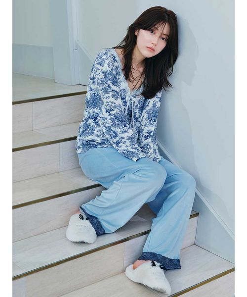 スナイデルホーム シルキーフリース 開襟シャツ パジャマ SNIDEL HOME パジャマ ルームウェア シルキーフリース開襟シャツ