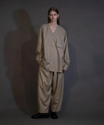 【my beautiful landlet】 MACHINE WASHADLE WOOL WIDE TAPERED PANTS
