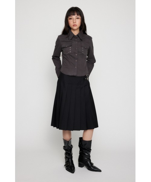 LAGUA GEM（ラグアジェム）の「EYELET POCKET COMPACT シャツ（シャツ/ブラウス・レディース・カーキ/チャコールグレー/アイボリー・FREE）」の15枚目の写真