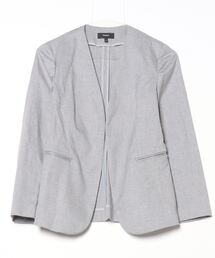 SALE★美品 【Theory】L 4 ノーカラージャケット ライトサキソニー theory(セオリー) Classic Crepe Lindrayia Bノーカラー