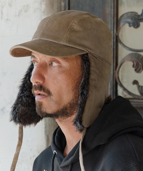 CAMBIO（カンビオ）の「mko13141- Corduroy Flight Cap フライトキャップ(NF-252-BO011)（キャップ・メンズ・アイボリー/ブラウン/ブラック/ベージュ・FREE）」の10枚目の写真
