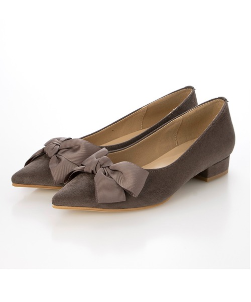Fin（フィン）の「ポインテッドトゥリボンフラットシューズ【低反発スポンジ入り】（パンプス・レディース・シルバー/ブラック/グレー・24cm/23.5cm/23cm/22.5cm/25cm/24.5cm）」の5枚目の写真