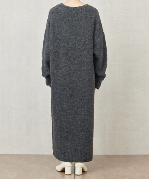 FREAK'S STORE(フリークスストア)の「限定展開 ミニ ブークレ Vネック ニット ワンピース(ワンピース・レディース・ブラック/ブラウン/ブルー/グレー/ナチュラル・フリ-)」の15枚目の写真