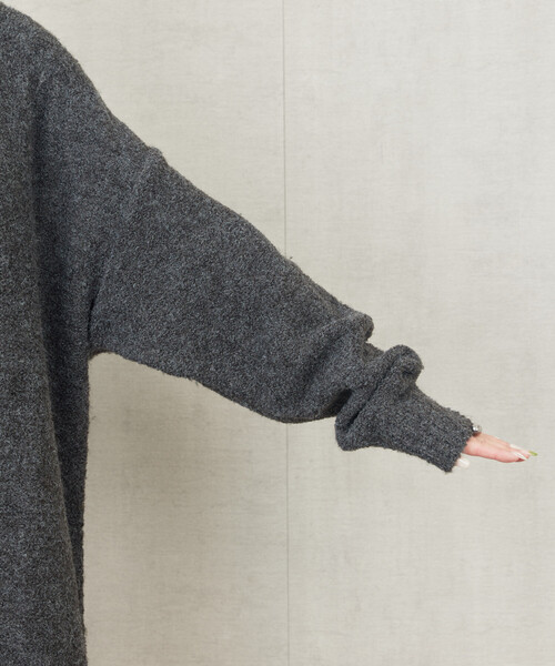 FREAK'S STORE(フリークスストア)の「限定展開 ミニ ブークレ Vネック ニット ワンピース(ワンピース・レディース・ブラック/ブラウン/ブルー/グレー/ナチュラル・フリ-)」の19枚目の写真