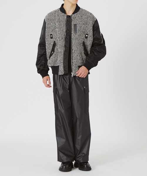 LOVELESS（ラブレス）の「ファンシーツイードコンビMA-1（MA-1・メンズ・チャコールグレー・M/S）」の3枚目の写真