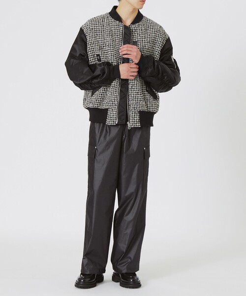 LOVELESS（ラブレス）の「ファンシーツイードコンビMA-1（MA-1・メンズ・チャコールグレー・M/S）」の4枚目の写真