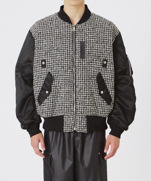 LOVELESS（ラブレス）の「ファンシーツイードコンビMA-1（MA-1・メンズ・チャコールグレー・M/S）」の6枚目の写真