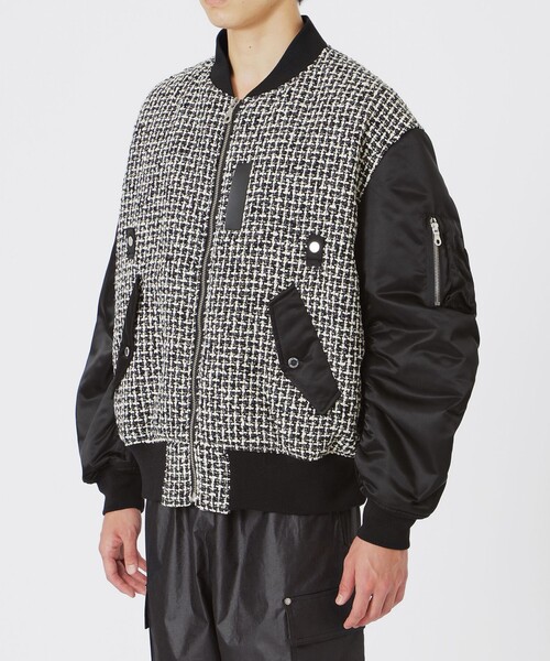 LOVELESS（ラブレス）の「ファンシーツイードコンビMA-1（MA-1・メンズ・チャコールグレー・M/S）」の7枚目の写真