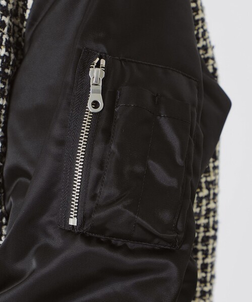 LOVELESS（ラブレス）の「ファンシーツイードコンビMA-1（MA-1・メンズ・チャコールグレー・M/S）」の10枚目の写真