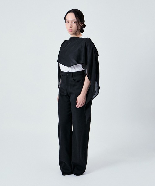 M TO R(ムウトアール)の「3WAY LAYERD HOODIE(アンサンブル・レディース・ダークブラウン/ブラック・FREE)」の6枚目の写真
