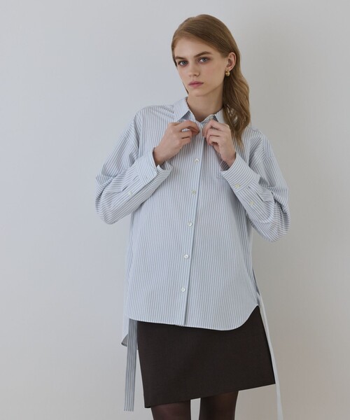 Diagram（ダイアグラム）の「エンブレム刺繍シャツ（シャツ/ブラウス・レディース・サックスブルー/ブラック・38/36）」の8枚目の写真