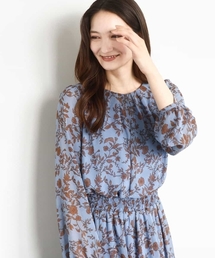 MK MICHEL KLEIN | レトロ花柄ブラウス/洗える(シャツ/ブラウス)