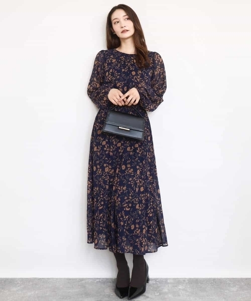 MK MICHEL KLEIN（エムケーミッシェルクラン）の「レトロ花柄ブラウス/洗える（シャツ/ブラウス・レディース・ライトブルー/ネイビー・38）」の12枚目の写真