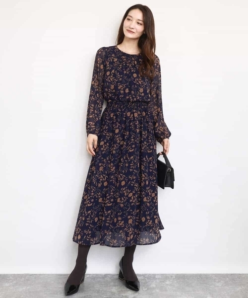 MK MICHEL KLEIN（エムケーミッシェルクラン）の「レトロ花柄ブラウス/洗える（シャツ/ブラウス・レディース・ライトブルー/ネイビー・38）」の14枚目の写真