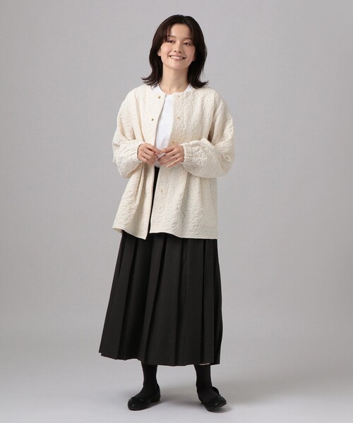 セール】フクレフラワージャカードノーカラージャケット（その他