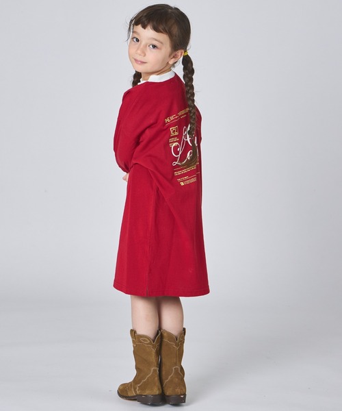 pairmanon（ペアマノン）の「【綿100%】ガールズ  バックプリントリンガー OP（ワンピース・キッズ・レッド系その他/ブラック/グレー・90/100/110/120/130/140/150）」の9枚目の写真