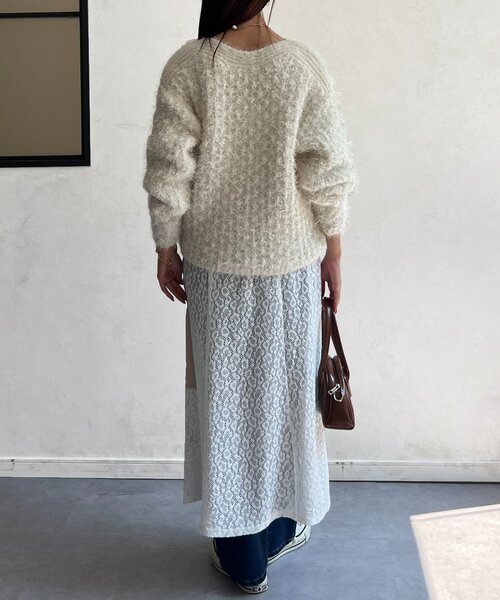 Chez toi（シェトワ）の「レイヤードフレアレーススカート（スカート・レディース・ホワイト/カーキ・FREE）」の10枚目の写真