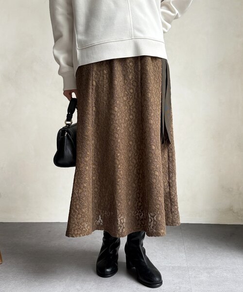 Chez toi（シェトワ）の「レイヤードフレアレーススカート（スカート・レディース・ホワイト/カーキ・FREE）」の12枚目の写真