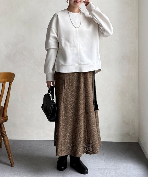 Chez toi（シェトワ）の「レイヤードフレアレーススカート（スカート・レディース・ホワイト/カーキ・FREE）」の15枚目の写真