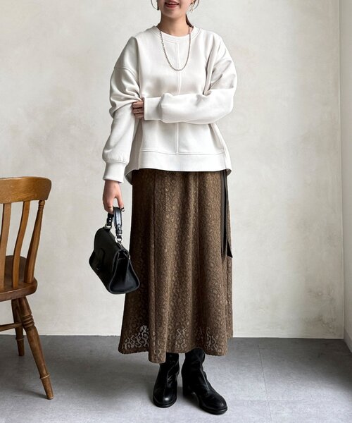 Chez toi（シェトワ）の「レイヤードフレアレーススカート（スカート・レディース・ホワイト/カーキ・FREE）」の16枚目の写真