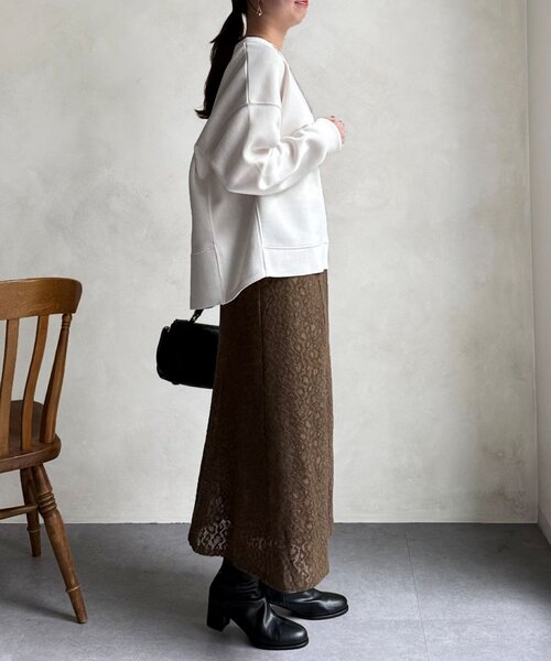 Chez toi（シェトワ）の「レイヤードフレアレーススカート（スカート・レディース・ホワイト/カーキ・FREE）」の17枚目の写真