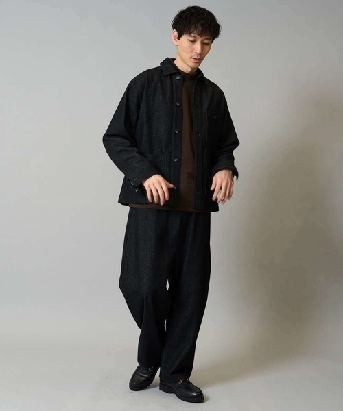 a.v.v(アーヴェヴェ)の「【洗濯機で洗える】ワイドシルエットデニムカバーオール(デニムジャケット・メンズ・ブラック/ネイビー・46/48)」の20枚目の写真