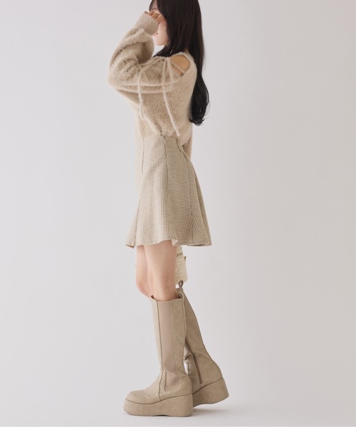 one after another NICE CLAUP（ワンアフターアナザーナイスクラップ）の「【S/Mサイズあり】アソートフレアミニスカート（スカート・レディース・ブラック/ベージュ/アイボリー/ブラック系その他・SMALL/MEDIUM）」の11枚目の写真