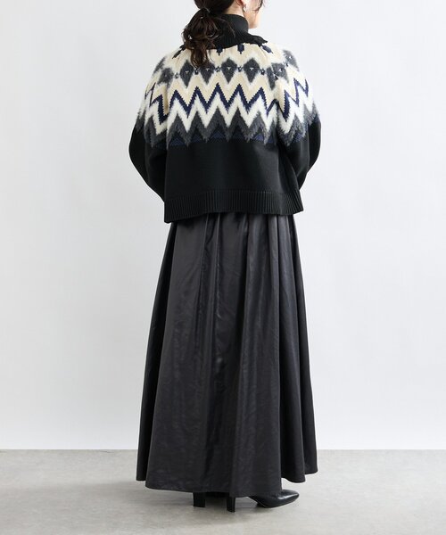 RIVE DROITE（リヴドロワ）の「【モダンな印象】ノルディックニットブルゾン（カーディガン/ボレロ・レディース・ブラック/カーキ・FREE）」の7枚目の写真