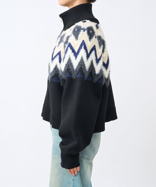 RIVE DROITE（リヴドロワ）の「【モダンな印象】ノルディックニットブルゾン（カーディガン/ボレロ・レディース・ブラック/カーキ・FREE）」の22枚目の写真